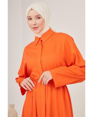 Armine Maxikleid Armine Unterkleid Lang, Langlebige Qualität Kleid Shapewear Dame - Orange