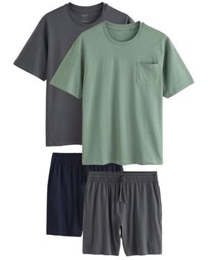 Next Pyjama 2Er-Pack Kurzarm-Schlafanzüge Aus Jersey (4 Tlg) - Grün
