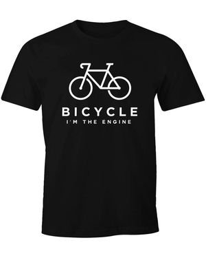 MoonWorks T-Shirt Fahrrad Sprüche Bicycle I'm the Engine Bike Rad mit Print - Schwarz