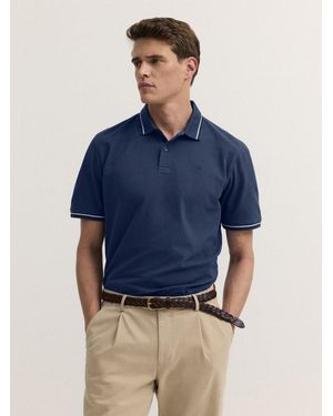 Bugatti Poloshirt Modern Fit Modern Fit Baumwoll-Piqué Kurzarm Polokragen - Blau