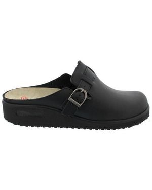 Berkemann Tec-Pro Toivo, Glattleder, Wechselfußbett, Weite H Clog - Schwarz