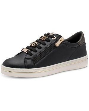 Marco Tozzi Plateausneaker, Freizeitschuh, Halbschuh, Schnürschuh Mit Logoschriftzug - Schwarz