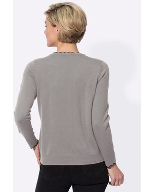 WITT Strickpullover V-Ausschnitt-Pullover - Grau