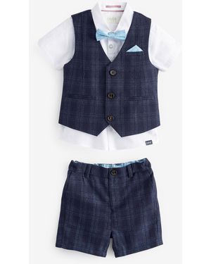 Baker by Ted Baker , & by Ted Baker Hemd, Weste und Shorts im Set (4-tlg) - Blau