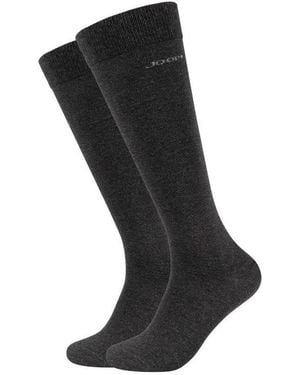 Joop! Kniestrümpfe Premium Essentials (2-Paar, 2 Paar) Mit Handgekettelter Zehennaht - Schwarz