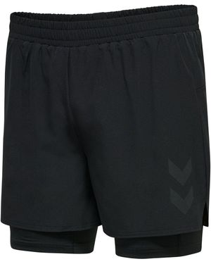 Hummel Funktionsshorts hmlMT FORCE 2 IN 1 kurze Hose Shorts Sport Freizeit - Schwarz