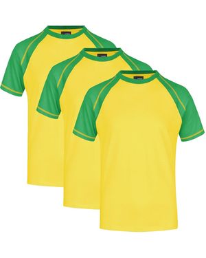 James & Nicholson T-Shirt 3Er-Pack Sportliches Herren T-Shirt Mit Raglanärmeln Jn010 (Spar-Set, 3Er-Pack) Hochwertiger Single Jersey - Gelb