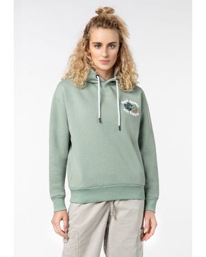 EIGHT2NINE Sweathoodie Kapuzenpullover Blumen Backp Sweater - Grau