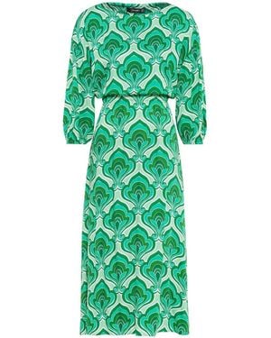 Hallhuber Sommerkleid Midikleid Aus Leichter Viskose Mit Ornamentprint Und Cut-out - Grün