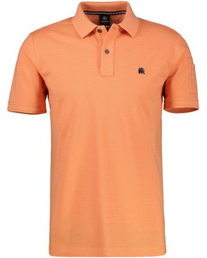 Lerros Poloshirt in Groß Größen, tonal gestreift - Orange