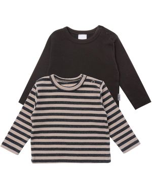 Liliput Langarmshirt mit praktischen Druckknöpfen im 2er-Pack - Schwarz