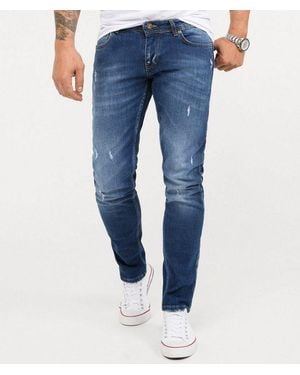 Rock Creek Slim-Fit-Jeans Herren Jeans Stonewashed Rc-2342 - Blau