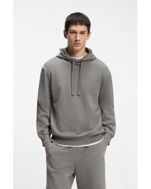HUGO Kapuzensweatshirt Dapo Kapuze Mit Kordelzug, Relaxed Fit, Logo - Grau
