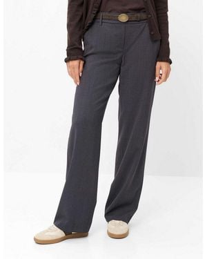 Brax Jogginghose Style Maine Fluid Wool: Palazzohose Im Wide Leg - Grau