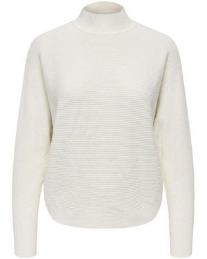 Jdy Strickpullover Prime Life L/S Hn Bat. Pull. Knt, Cloud Dancer/Melange - Weiß