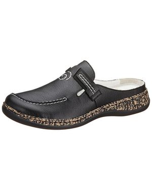 Rieker Clog, Sommerschuh, Schlappen Mit Stretcheinsatz - Schwarz
