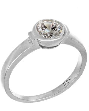 Firetti Fingerring Schmuck Geschenk Silber 925 Silberring Basic Bezzel, mit Zirkonia (synth) - Grau