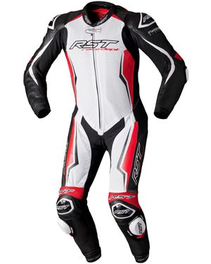 VRST Motorradkombi V4.1 EVO Airbag Lederkombi Weiss / Rot / Schwarz