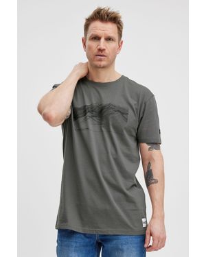 North Bend NBCarsten M Atmungsaktives T-Shirt mit Frontprint - Grau