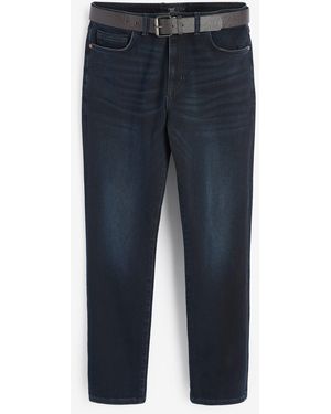 Next Straight Fit Jeans mit Gürtel (2-tlg) - Blau
