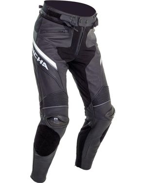 Richa Motorradhose Viper 2 Street perforierte Motorrad Lederhose Knieprotektoren enthalten - Schwarz