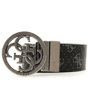 Guess Wendegürtel Milano Adj & Rev H35 Aus Echtem Leder, Logoschließe - Grau