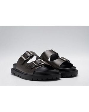 Replay Pantolette Sommerschuh, Hausschuh, Zweischnaller, Strandschuh Mit Tieffußbett - Schwarz
