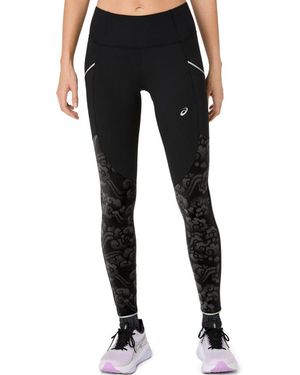 Asics Lauftights Road Lite-Show Tight Atmungsaktiv, Reflektierend, Praktische Taschen - Schwarz