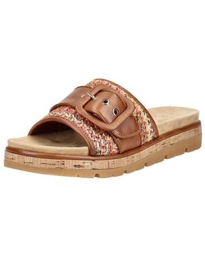 Marco Tozzi Pantoletten Lederimitat/Textil Pantolette - Braun
