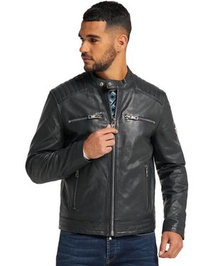 carlo colucci Lederjacke Centofanti - Blau