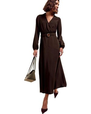 Friends Like These Midikleid Midi-Hemdkleid Mit Gürtel (1-Tlg) - Schwarz