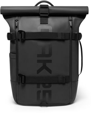 OAK25 Cityrucksack Luminite Rolltop Rucksack reflektierend - Schwarz