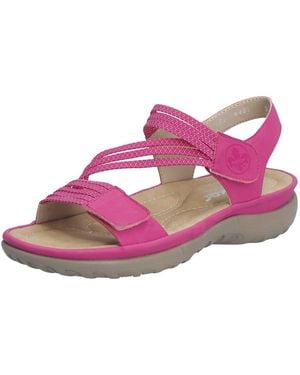 Rieker Riemchensandale Sommerschuh, Sandalette, Keilabsatz, Mit Gummizügen - Pink
