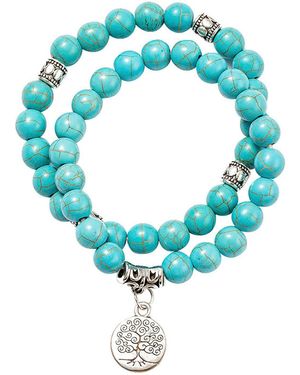 Firetti Armband Set Schmuck Geschenk Armschmuck Armkette Edelstein Lebensbaum, Onesize (Set, 2-tlg) - Blau