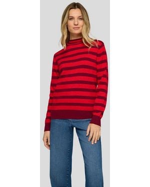 Rabe Strickpullover Im Streifen-Design - Rot