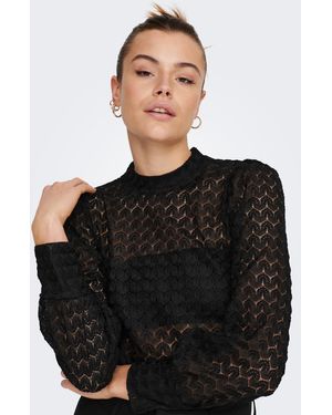 Jdy Langarmshirt AVERY L/S LACE TOP JRS NOOS - Schwarz