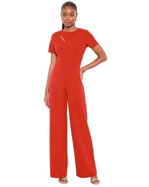 Lipsy Jumpsuit Jumpsuit Mit Gespleißten Ärmeln, Kurzgröße (1-Tlg) - Rot