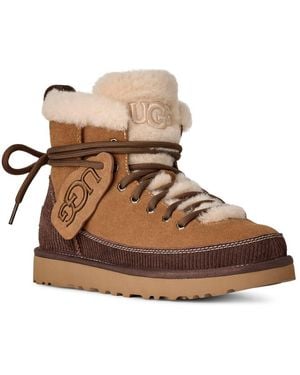 UGG W Classic Heritage Lace-Up Winterboots Plateau, Schnürboots Mit Schaftumwickelnden Schnürsenkeln - Braun