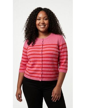 Only Carmakoma Strickjacke Carviola Ss O-Neck Cardigan Knt - Rot
