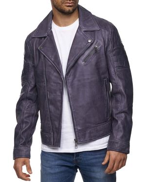 Tazzio Lederjacke 19712 Echtleder Jacke im Biker-Look - Blau