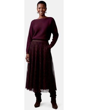 Zero Strickpullover Damen Mit Fledermausärmeln (1-Tlg) Struktur - Rot