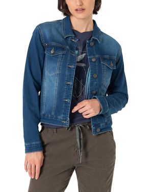 Timezone Outdoorjacke DENIM JACKET mit Stretch - Blau