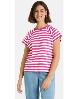 LIEBLINGSSTÜCK T-Shirt Taraep Aus Reiner Baumwolle, Im Streifendesign - Pink