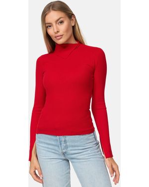 Threadbare Rollkragenpullover Ross im klassischen Basic-Design - Rot