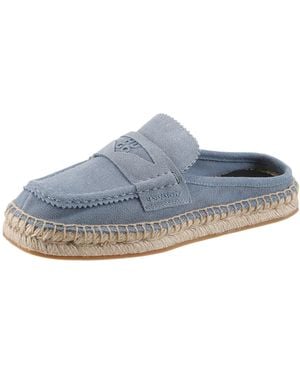 HUGO Brinn_Muleloaf Sabot Mules, Sommer Loafer, Schlupfschuh, Slipper Mit Jutesohle - Blau