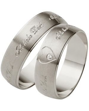 Firetti Schmuck Geschenk Hochzeit Ehering Trauring "Ich liebe Dich" - Grau