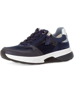 Rollingsoft Keilsneaker, Freizeitschuh, Halbschuh, Schnürer mit gepolstertem Schaftrand - Blau