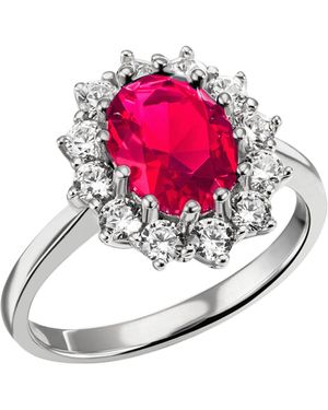 Firetti Fingerring Schmuck Geschenk Silber 925 ring Lady D Diana Royal, mit Zirkonia - Pink