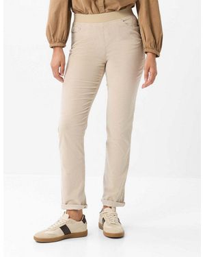 RAPHAELA by BRAX 5-Pocket-Hose Style Pamina Cord: Schlupfhose Im Slim Fit - Natur