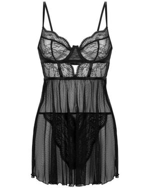 Hunkemöller Longline-Bh Isabelle Babydoll - Schwarz